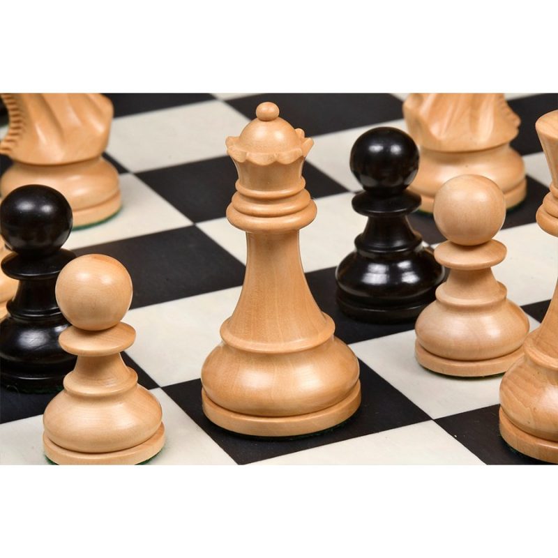 1972 Reproduced Reykjavik Championship Series Chess Pieces 3.7" - Weighted Ebonised Boxwood & Boxwood - Image 9