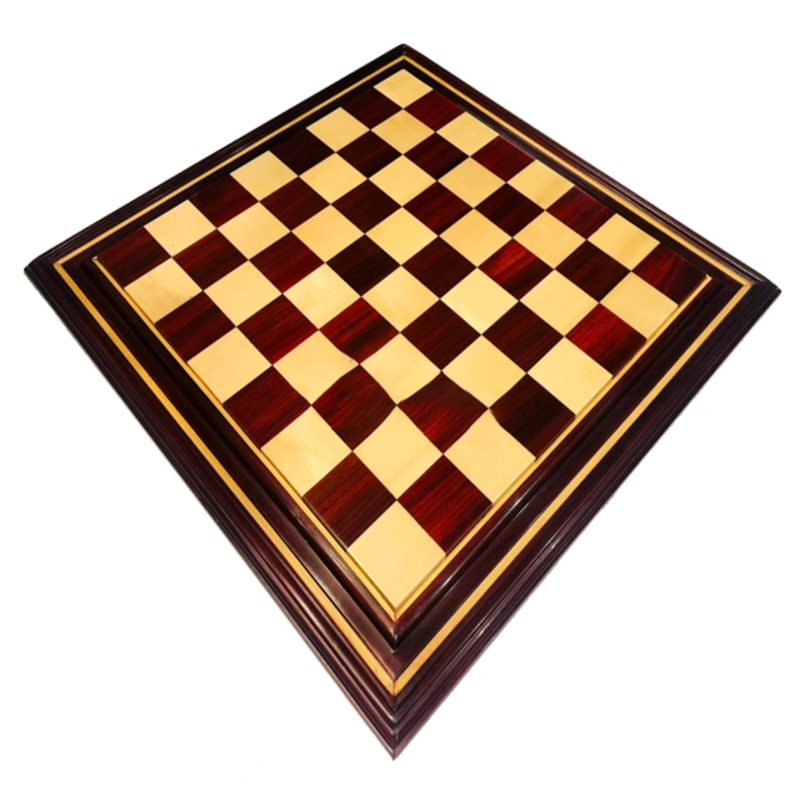 21" Padauk & Maple Wood Luxury Chess board - Raised Tiles Design- 2" Square