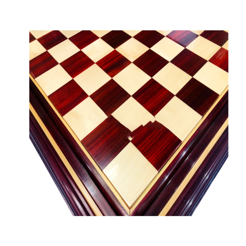 21" Padauk & Maple Wood Luxury Chess board - Raised Tiles Design- 2" Square - Image 3