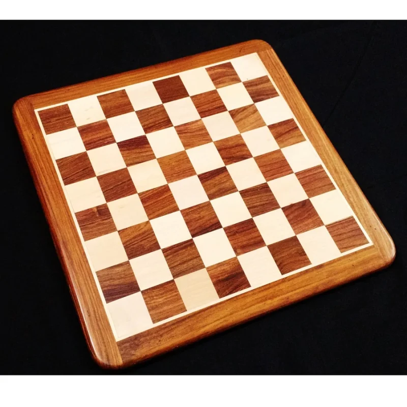 Round Edge Series Chess Board In Maple & Golden Rosewood- 50 mm Square - Image 2