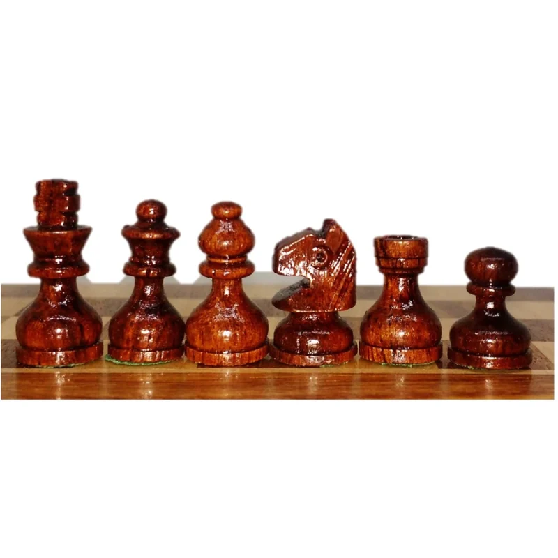 5" Magnetic Chess Set With Drawer- Golden Rosewood And Boxwood - Image 4