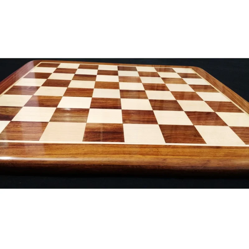 Round Edge Series Chess Board In Maple & Golden Rosewood- 50 mm Square - Image 4