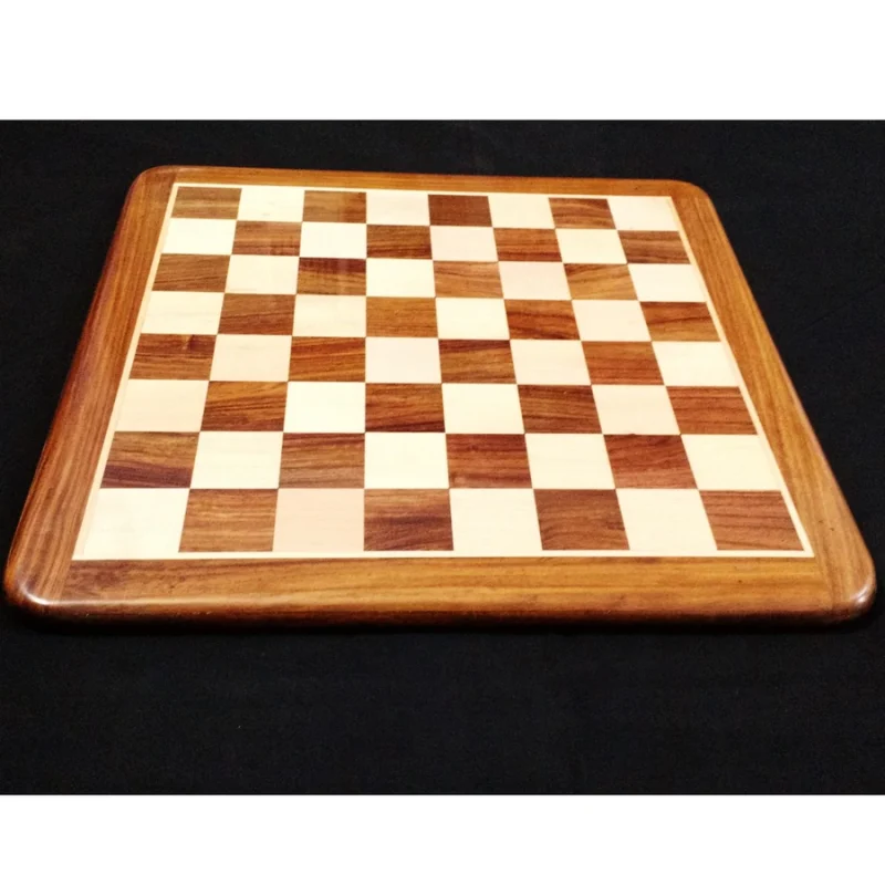 Round Edge Series Chess Board In Maple & Golden Rosewood- 50 mm Square - Image 7