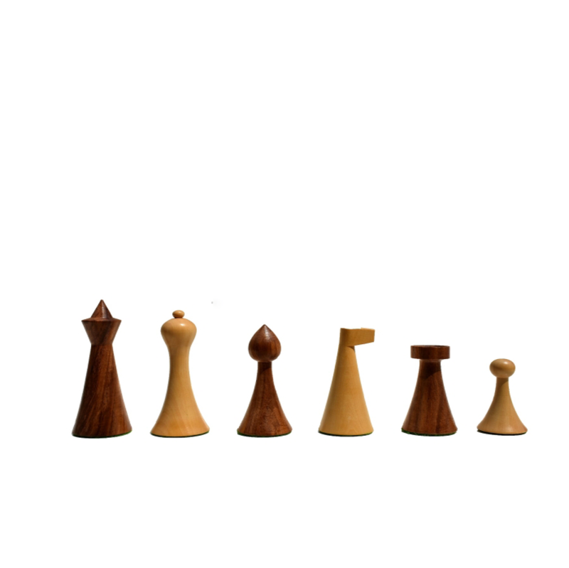 Hermann Ohme Combo Chess Set- Golden Rosewood Pieces With Chess Board - Image 4