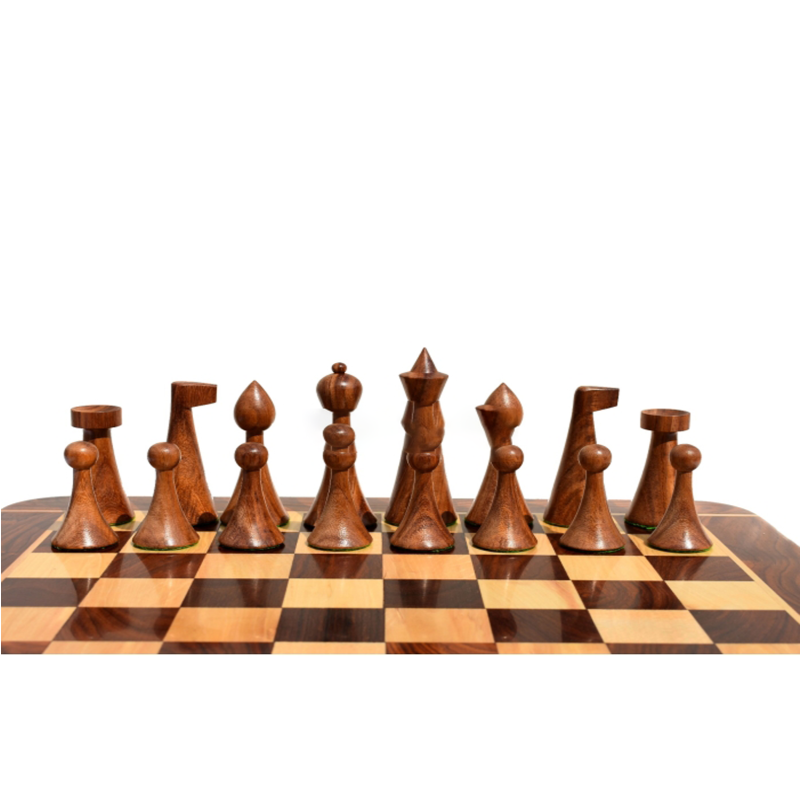 Hermann Ohme Combo Chess Set- Golden Rosewood Pieces With Chess Board - Image 6